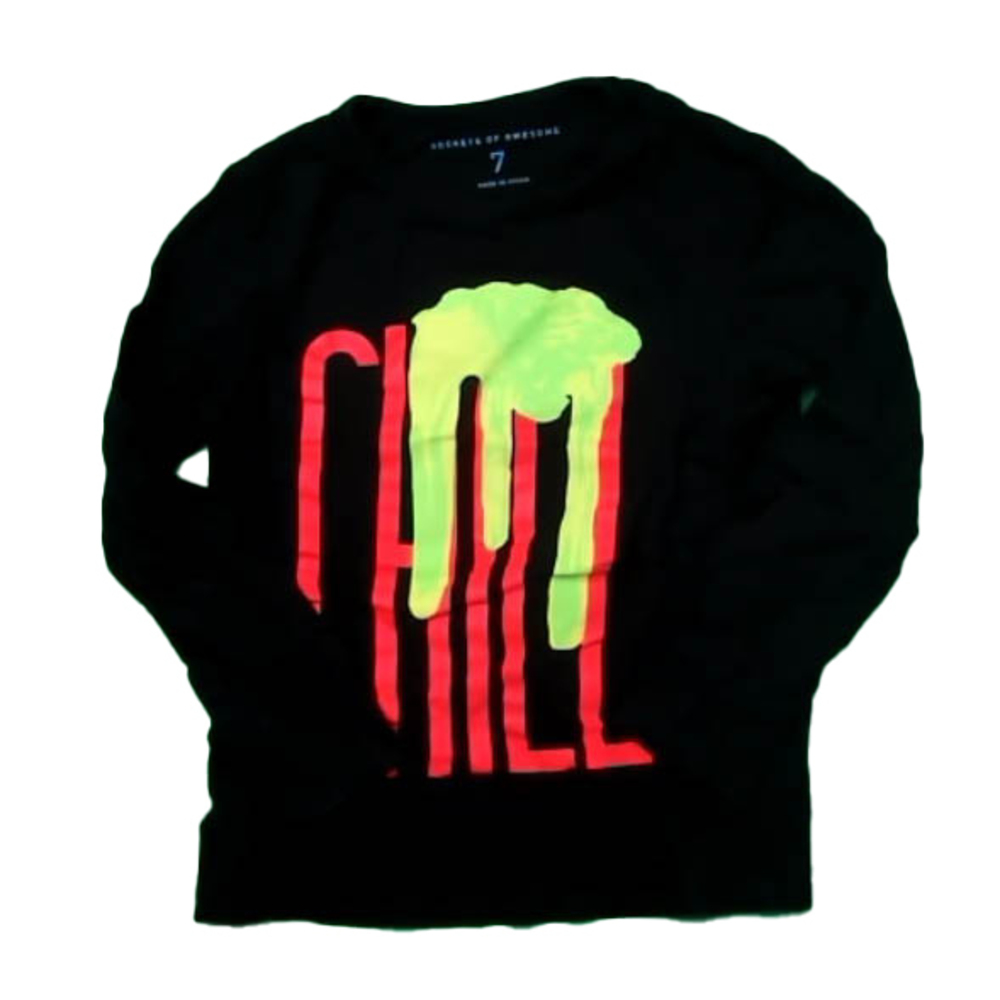 Rockets Of Awesome Boys Black Long Sleeve T-Shirt size: 7 Years